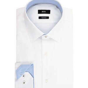 Hugo Boss Men's 'Goran' Regular Fit White Dress Shirt 15.75